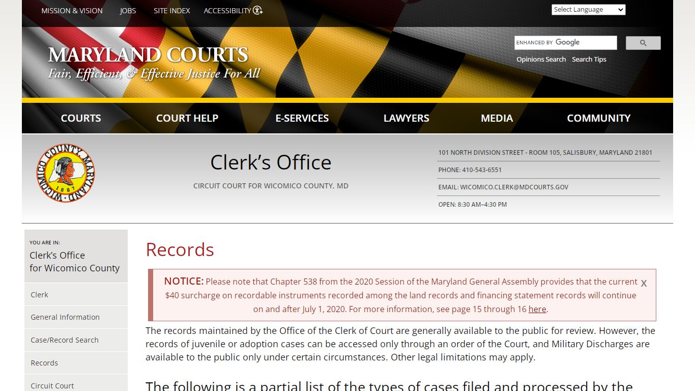 Records | Maryland Courts