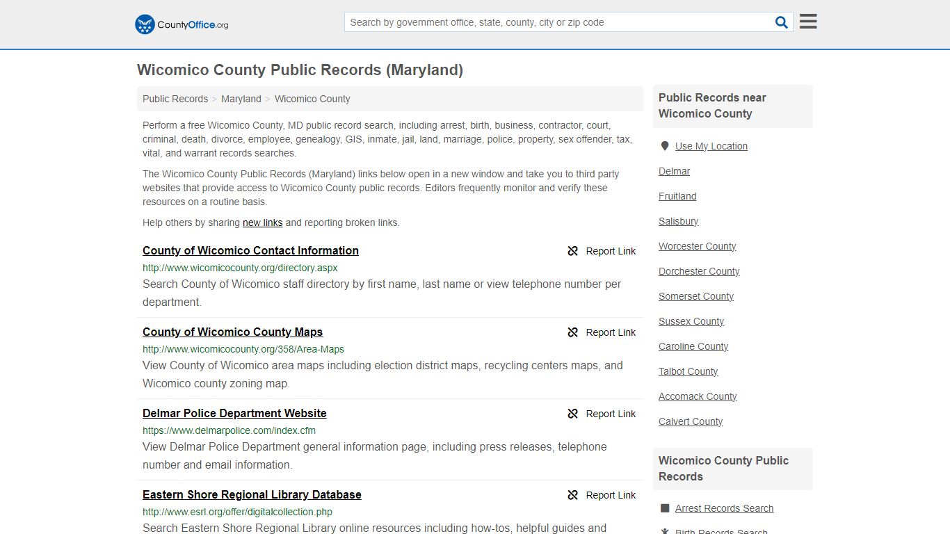 Wicomico County Public Records (Maryland) - County Office
