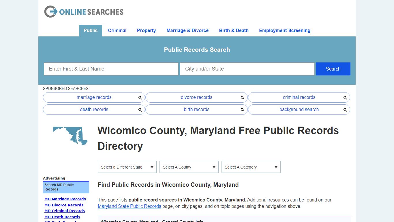 Wicomico County, Maryland Public Records Directory